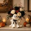 Heilende Halloween-Dekorationen Harz-Geisterfigur mit Weidenkorb, Niedliche Tischplatte Kreative Saisonale Wohnkultur Dekor, Feiertags-Schmuck-Organizer