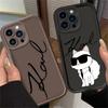 Lovely Fashion K-Karl Cat Case For iPhone 14 17 Air 16 16E 15 13 12 11 Pro Max X XS X S Max XR SE 2020 SE4 7 8 Silicone Cover