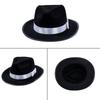 Cosplay Flat Top Hat Black Fedora Jazzs Hat Musical Festival Costume Accessories