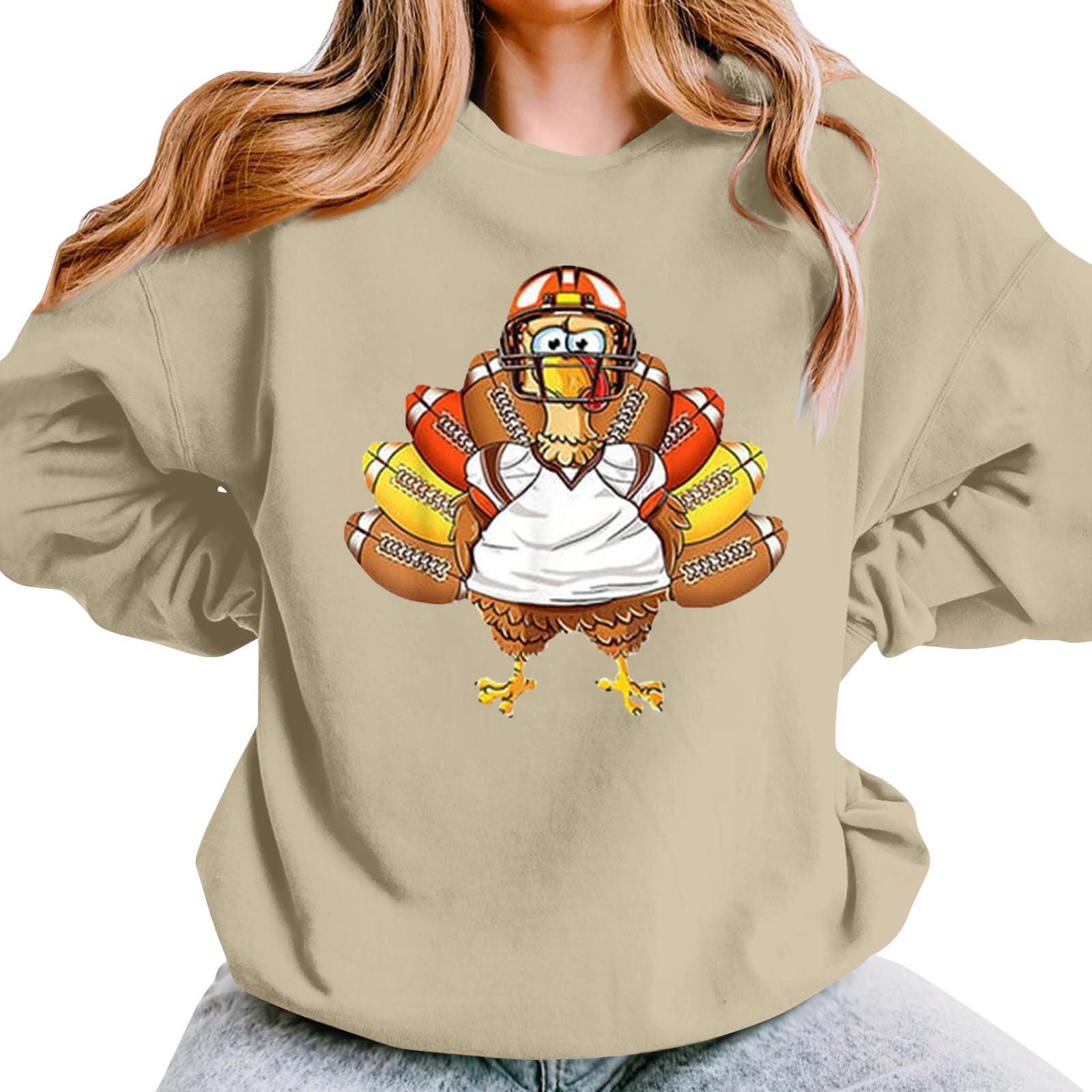 Женская повседневная мода День благодарения с принтом длинный рукав O-образный вырез — фото 8