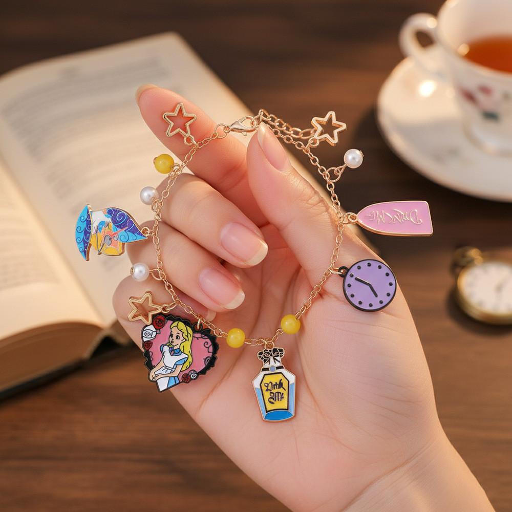Alice In Wonderland Charm Bracelet With Zinc Alloy Animal Pendants For Women And Men