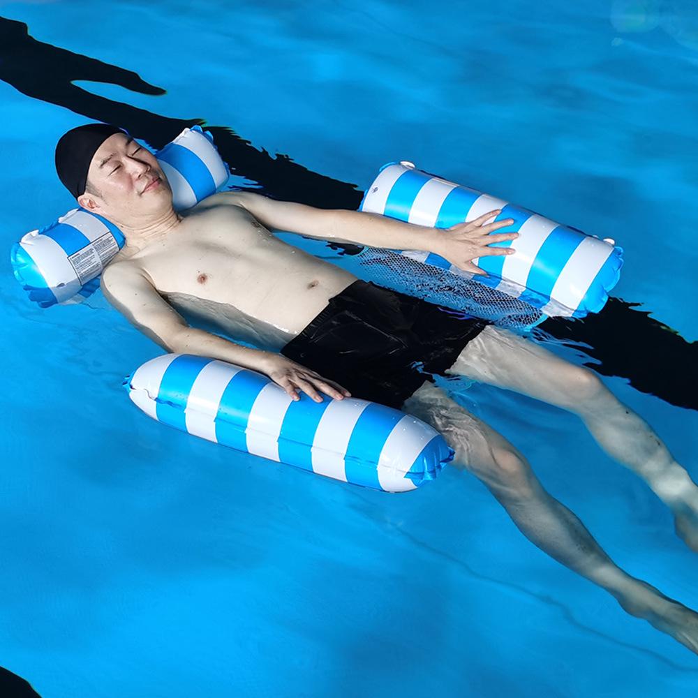 Cross-Border Inflatable Water Bed: New Striped Float & Hammock Lounge Chair for Water Sports