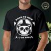 Men Cotton Casual T-shirts Vintage Skull Born To Ride To Be Free Moto Tee Men S Summer Cycling