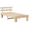 Natural Wooden Bed Frame with Headboard 75 x 190 cm Solid Pine Wood