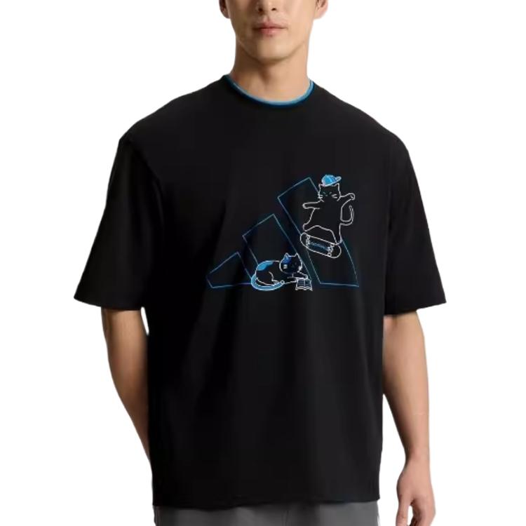 

Adidas SS26 Round Neck Pullover Solid Color Drop Shoulder T-Shirt Unisex Tops KX4862 4XL