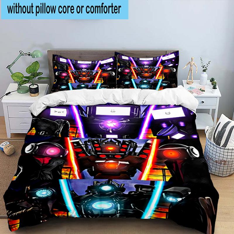3PCS Cameraman robot 3pcs Bedding,Including 3PCS Duvet Cover And 2pcs Pillowcases Perfect for Christmas,Ideal for Bedroom, Dormitory