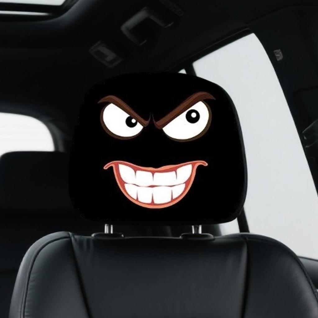 Funny Car Headrest Covers 2-Piece Funny Car Headrest Protector For Front Seat Automotive Interior Protector For Comfort Men