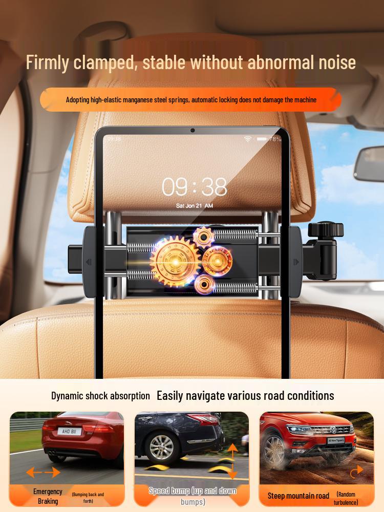 Adjustable Rear Seat Tablet & Phone Holder for Car Headrest