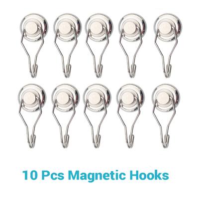 10 Stück superstarke Magnete Neodym-Magnete Schwenkbarer Schwingmagnethaken D20mm Magnethaken halten 15kg Haken für Zuhause