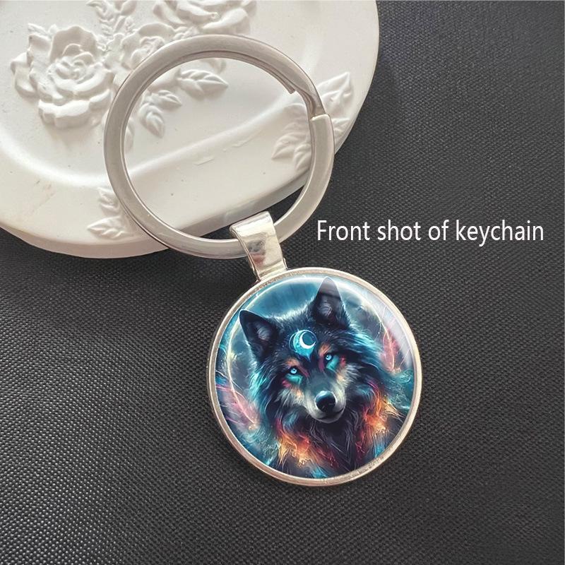 Wolf Wildlife Park Time Gem Keychain & Car Pendant