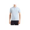Emporio Armani Solid Color Button Short Sleeve Polo Shirt Men tops Clear-Blue 8N1F981JUVZU9378