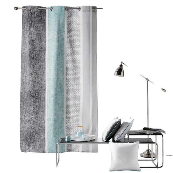 Rideau a oeillets 140 x 240 cm Textilio Menthe