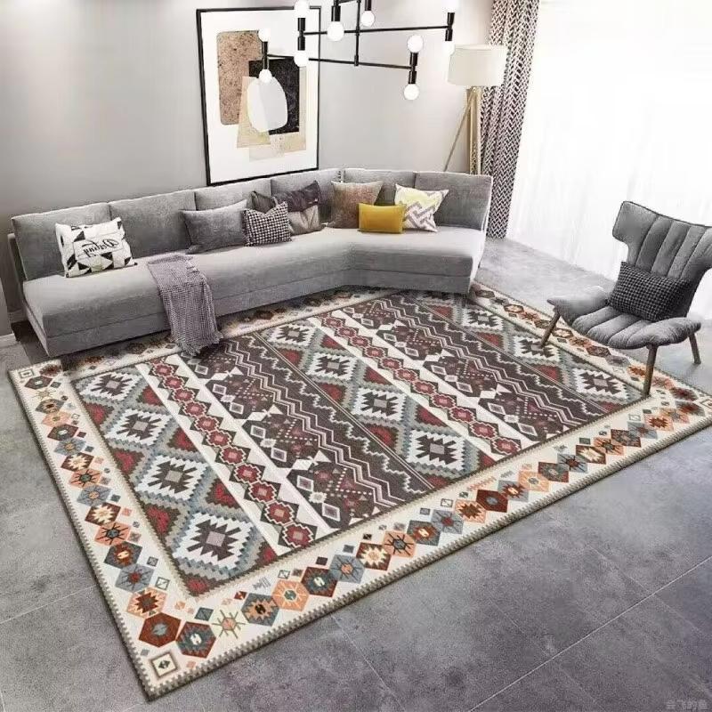 Exquisites Persisches Muster Orientalisches Design Fußmatte Maschinenwaschbarer Teppich für Schlafzimmer Wohnzimmer Teppich Luxuriöse Heimdekoration