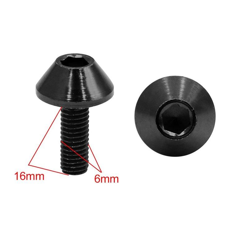 8pcs Black Aluminum Alloy Motorcycle Car Hex Socket Bolts Screws M6 X 16