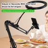 Overhead Phone Stand Adjustable Desk Camera Mount with Fill Light for Live Streaming