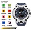 Sanda Multifunctional Waterproof Sports Watch for Outdoor and Student Use with Dual Display and Alarm Clock.