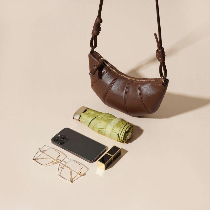 New Women's Bag  Versatile Leather Simple Dumpling Croissant Bag  One-shoulder Crossbody Underarm Bag