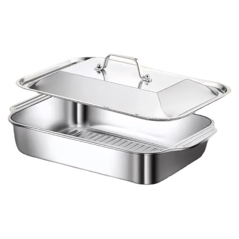 Extra Thick Stainless Steel Roasting Pan Set