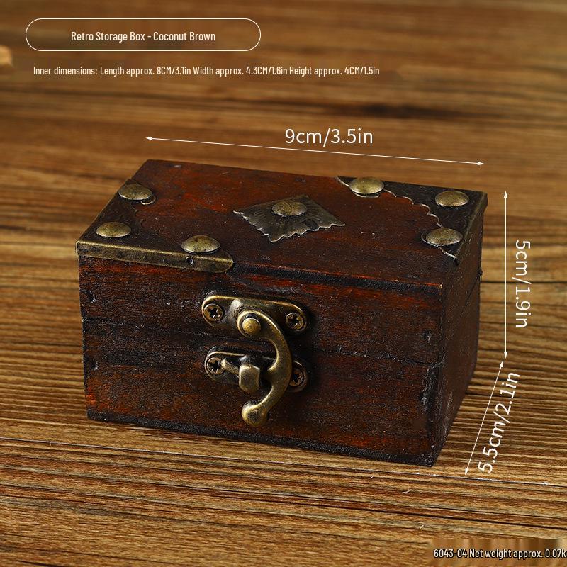 Retro Multi-Color Wooden Jewelry Box: Home Ornament & Escape Room Prop