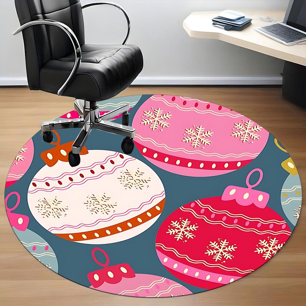1pc Christmas ornaments Chair Carpet for Office, Non slip, Soft and Durable Office Rug for Interior Decoration