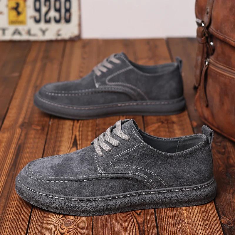 Genuine Leather Mens Casual Shoes High Quality Breathable Running Sneakers Comfy Designer Lace-Up Sport Shoes Mocassin Hombre