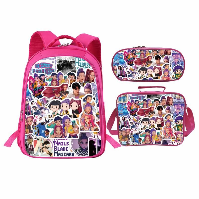 Huntrix Kpop Witch Hunters Elementary School Bag Three-piece K-Pop Cartoon Backpack Set Female