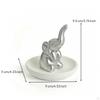 Elephant Jewelry Dish Decorative Band Glossy for Women, Dresser, Nightstand, Entryway