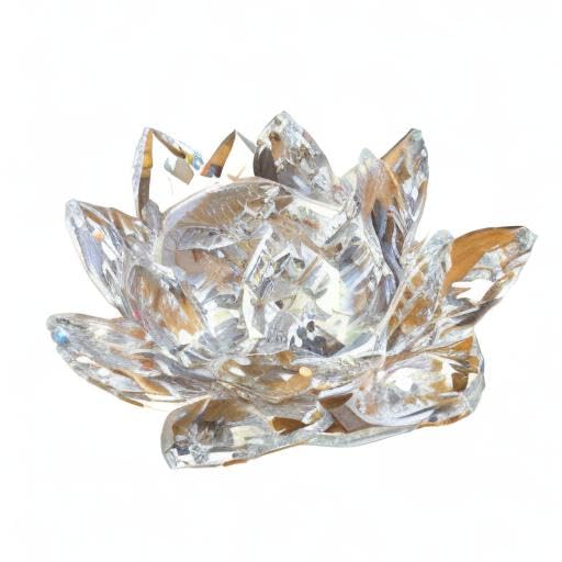 Lotus Flower Crystal Glass Ornament, Decorative Flower, Lotus, Feng Shui, Good Luck Suncatcher (14cm)