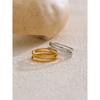 Yhpup 6789# Exquisite Stainless Steel Cubic Zirconia Ring Gold Silver Color Tarnish Resistant Metal Trendy Daily Jewelry