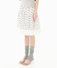Mileko Dot Pleated Satin Skirt Ivory