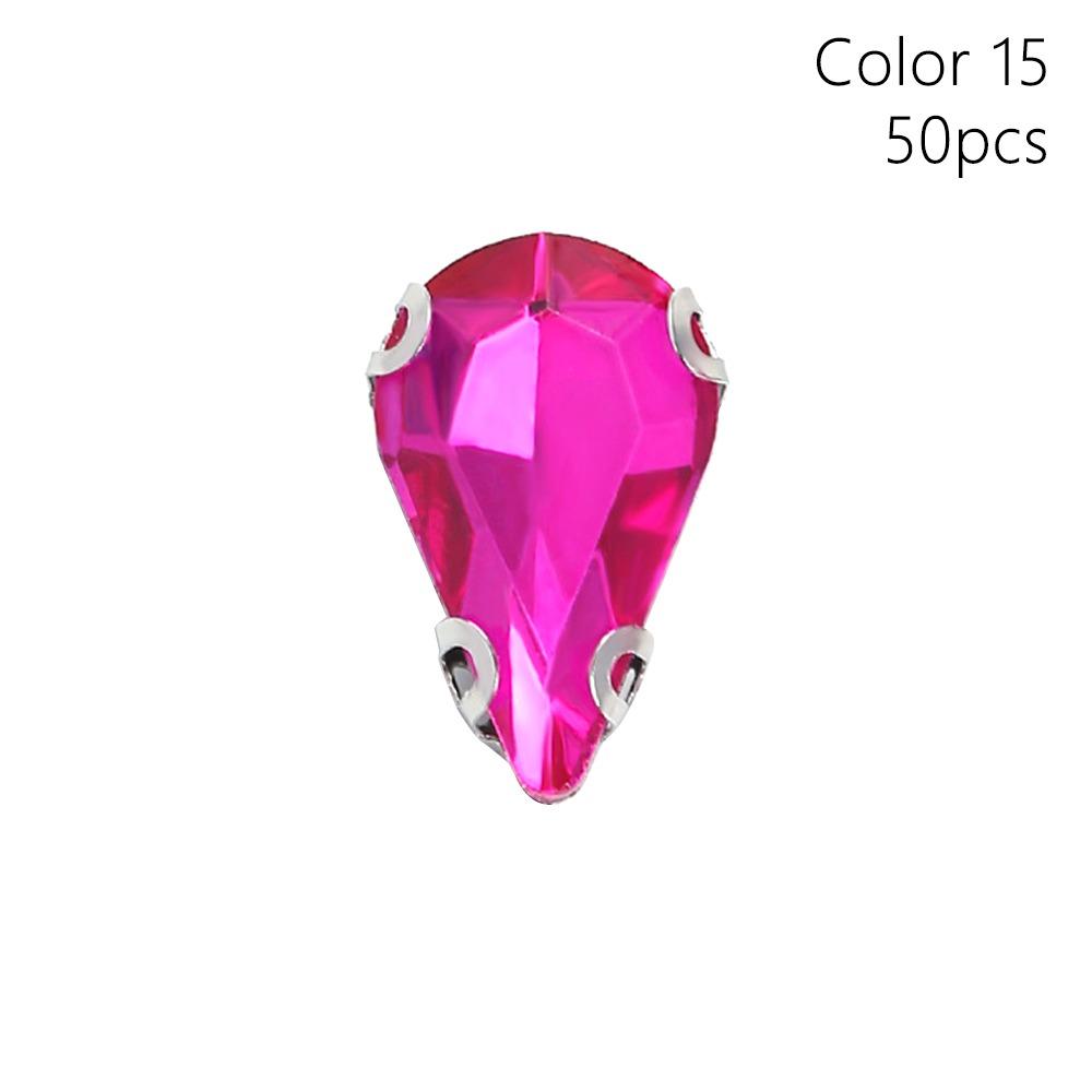 50 Stück/Packung Aufnähbar Glitzer Näh Strasssteine Wassertropfenform Diamant Perlen Verzierung Für Handarbeiten