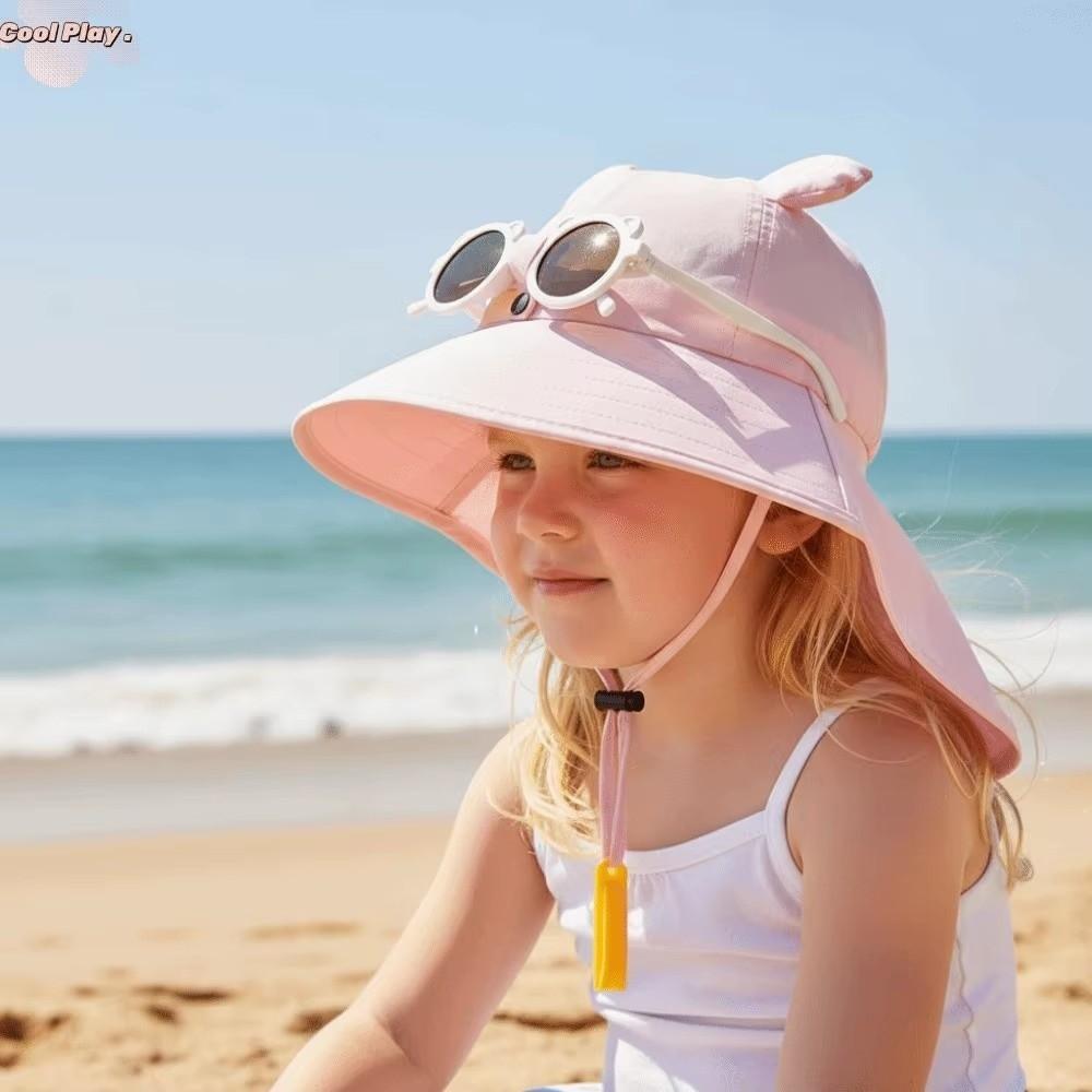 Anti-UV Sun Hat with Neck Protection Shawl Safari Cap New Bucket Hat Kids
