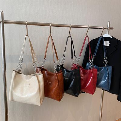 Vintage Large Capacity Women's Bags Fashion Textured One Shoulder Pack Casual Commuting Women Handle Tote Bag