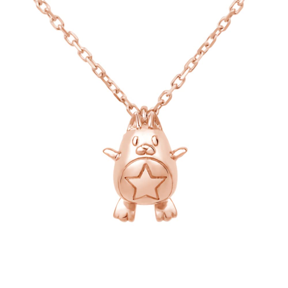 

White Cat Project Star Tanuki Necklace Silver Gold Unisex Women Men Pair Accessories Goods Gift [U-Treasure] (Pink Coating)