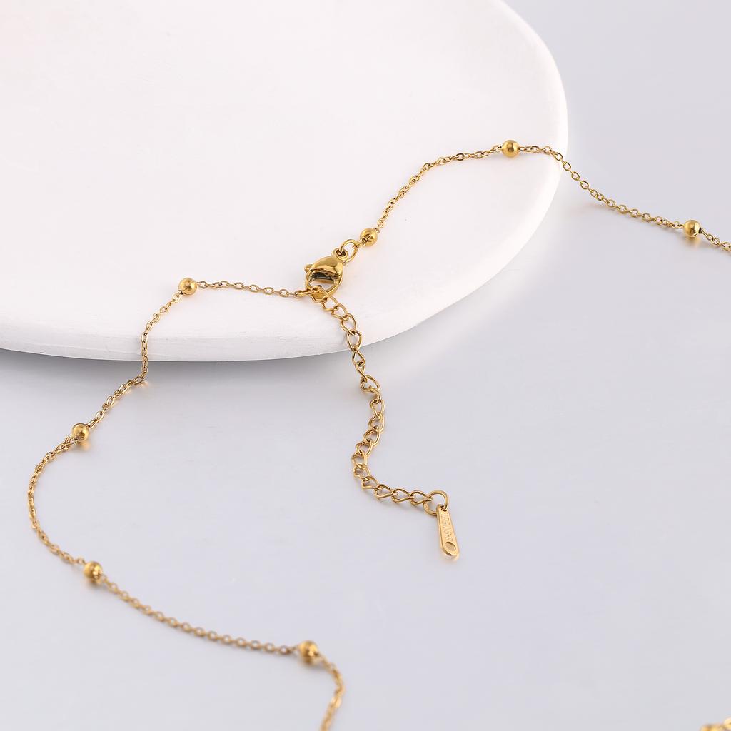 5Pcs/Lot Stainless Steel Bead Rope Link/Cuban/Paperclip Links Snake Chain Necklace Diy Women Jewelry 18K Gold Color Neck Chains