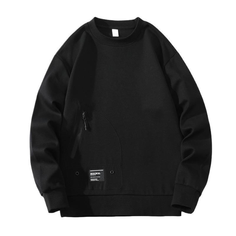 Herren Retro Locker Geschnitten Reißverschlusstasche Hoodie - Einfarbige, Vielseitige Herbst/Winter Mode