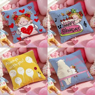 C-Coco and Wondrous Gang Cute Cushion Cover Pattern Printed Pillowcase for Living Room Sofa Cushion Cover & Bedroom Decor
