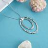 Lady Necklace Exaggerated Double-layered Hoop Penant Sweater Chain Electroplated Snake Bone Chain Lightweight Clothes Accessory for Daily Wear