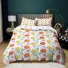 Lemon Duvet Cover Set King/Queen Size,Exotic Tropical Fruit and Leaf,Decorative 3 Piece Bedding Set with 2 Pillow Shams,yellow
