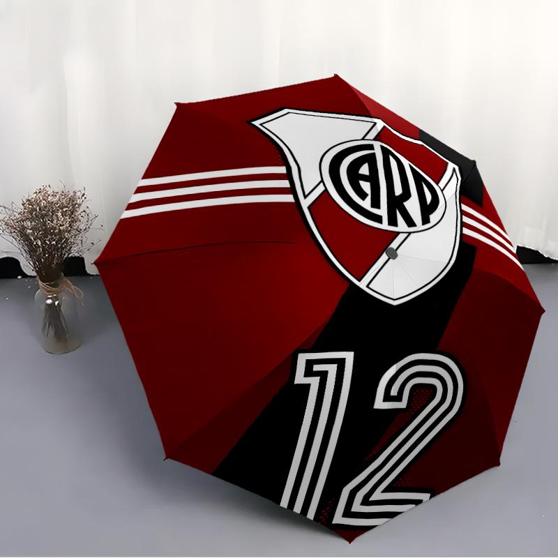 Printed Club Atlético River Plate Printed Folding Umbrella,Outdoor,Leisure,And Travel Umbrella,Durable Umbrella Fabric,Birthday And Holiday Gift