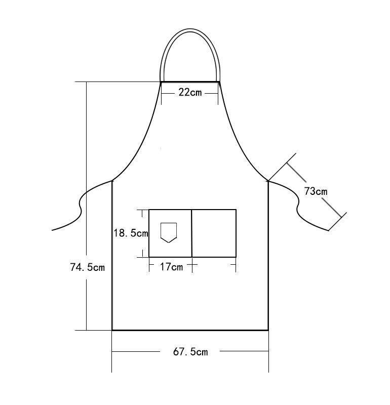 1 Stück Wasserdichte Ölbeständige Schürze mit Tasche Polycotton Fleckenabweisend Mode Küche Hausarbeit Restaurant Bar Geschäft Cafés Schürzen