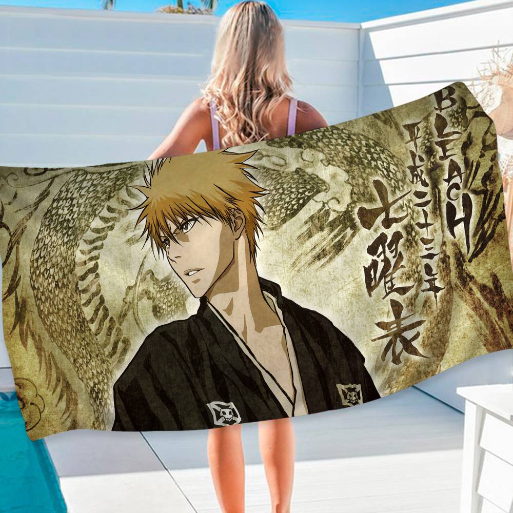 Bleach Anime Anime Beach Swimming Towel Soft Absorbent Washcloth Children's Gifts for Kids Travel Camping Gym
