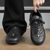 2026 Forrest Gump Black Versatile Men's Casual Football Shoes - Retro German Racing Design, Thin Sole, Spring Collection