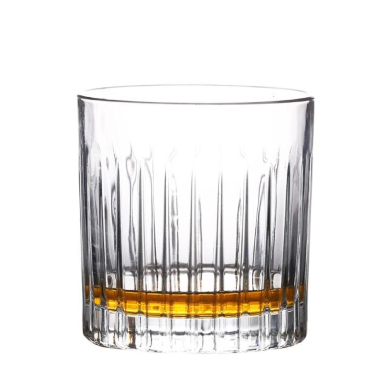 1ps Western Classic Vertical Grain Old Fashion Whisky Bar Glass Home Office Drinks Alcohol Rum Wine Drink Cup Copas de Vidrio | old-world glass