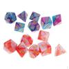 14 Stück Polyedrisches Set D20 D12 D10 D8 D6 D4 für RPG Brettspiele Lila Pink