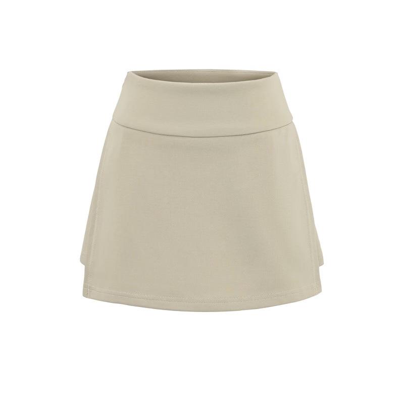 High-Waisted Grey A-Line Sports Skirt - Women's Spicy Vintage Side Split Yoga Running Skirt