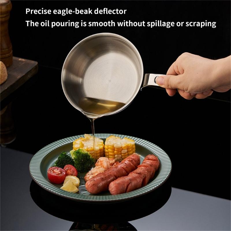 Eier Kochpfanne 316 Edelstahl Gleichmäßige Wärmeverteilung Stieltopf Für Kochfelder Küchengeschirr mit Ausguss