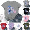 Women's Fashion Casual Printed Round Neck Short Sleeved T-Shirt Top T-Shirt Top Top