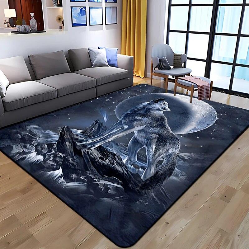Best Selling Wolf Art Printed Carpet for Living Room Large Area Rug Soft Mat E-sports Chair Carpets Alfombra Gifts Dropshopping