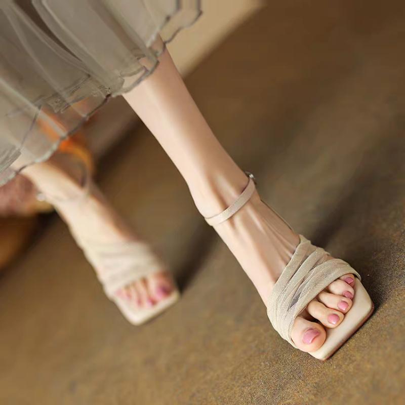 2025 New Summer Fashion Women's Heels Sandals Peep Toe Slingback Sandals Shoes High Heels Party Prom Ladies Stilettos